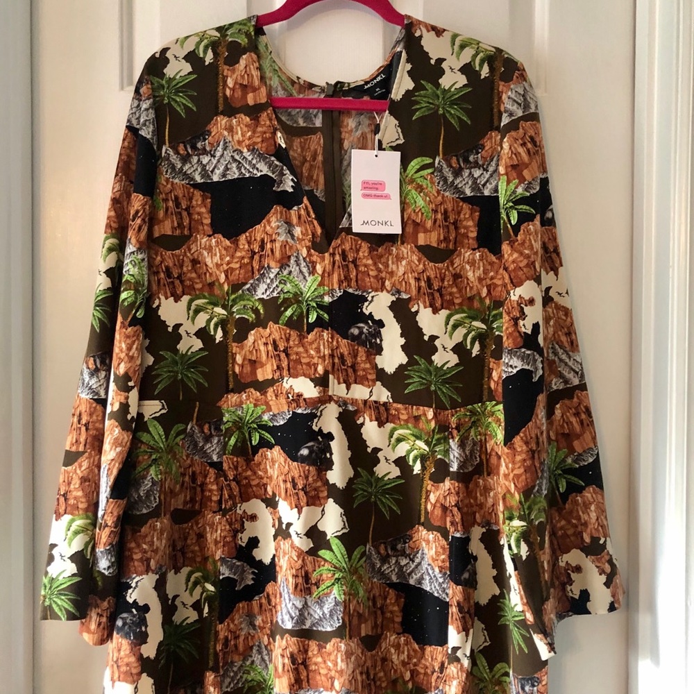 NWT ASOS MONKI Island Print Midi Dress - Picture 4 of 8